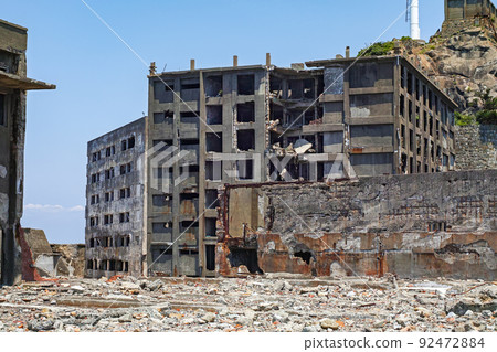 長崎縣/軍艦島（羽島）登陸風景據說是日本最古老的30號鋼筋混凝土高層住宅 92472884