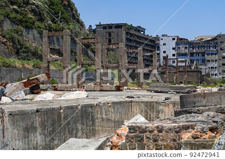 Nagasaki Prefecture / Gunkanjima (Hashima) Landing scenery Belt conveyor prop trace 92472941