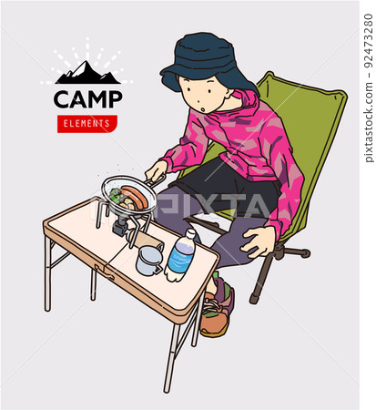 Men enjoying camping meals Men enjoying camping meals 92473280