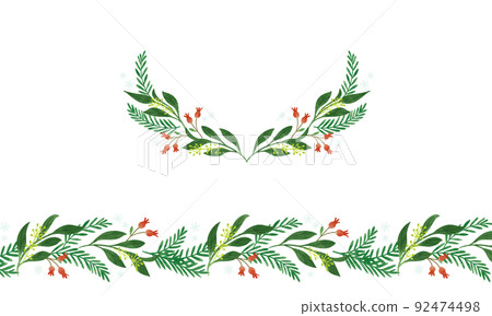 聖誕節圖像插圖（花環） 92474498