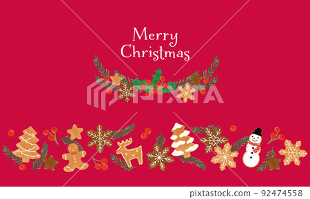 Illustration of Christmas items (Garland red) Illustration of Christmas items (Garland red) 92474558