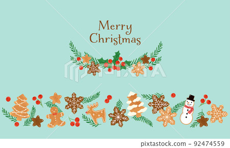 Illustration of Christmas items (Garland Mint) Illustration of Christmas items (Garland Mint) 92474559