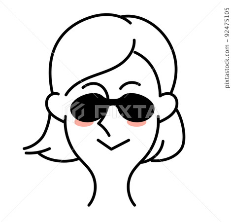 戴墨鏡的年輕白人婦女 92475105