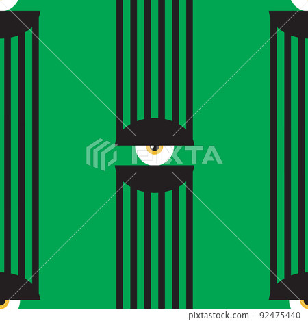 Bauhaus eye seamless pattern. Minimal geometric design of the 20s. Abstract vector template with elements of primitive forms. Bauhaus eye seamless pattern. Minimal geometric design of the 20s. Abstract vector template with elements of primitive forms. 92475440