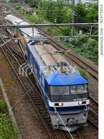 EF210-340 牽引中央線綠色汽車薩羅 E233-0 新鶴見信號站 92475914