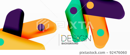 Tech minimal geometric wallpaper. Creative abstract background. Ribbon style stripes vector illustration for wallpaper banner background or landing page Tech minimal geometric wallpaper. Creative abstract background. Ribbon style stripes vector illustration for wallpaper banner background or landing page 92476060