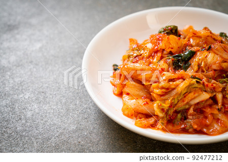Kimchi cabbage on plate Kimchi cabbage on plate 92477212
