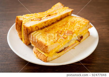 French toast ham bacon cheese sandwich French toast ham bacon cheese sandwich 92477848
