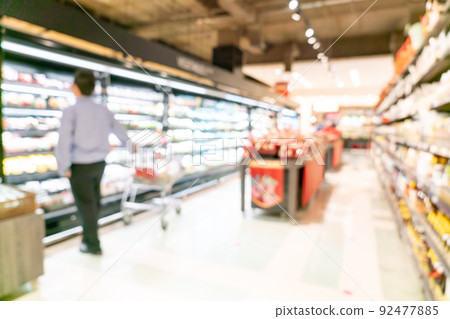 abstract blur supermarket for background 92477885