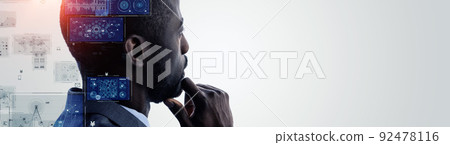 People and technology Horizontal visuals for banners and advertisements 92478116