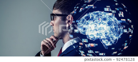 Horizontal visual for AI / artificial intelligence banners / advertisements Horizontal visual for AI / artificial intelligence banners / advertisements 92478128