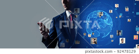 Global network Horizontal visual for banners and advertisements Global network Horizontal visual for banners and advertisements 92478129