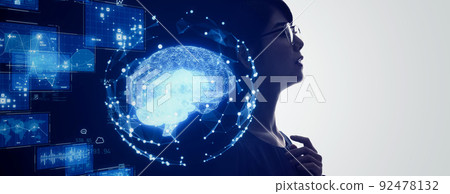 Horizontal visual for AI / artificial intelligence banners / advertisements Horizontal visual for AI / artificial intelligence banners / advertisements 92478132