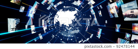 Global network Horizontal visual for banners and advertisements 92478144