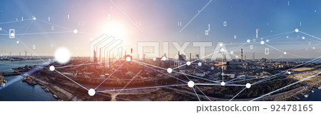 Factory and network Horizontal visuals for banners and advertisements 92478165