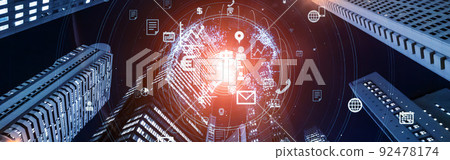 Horizontal visual for business network banners and advertisements 92478174