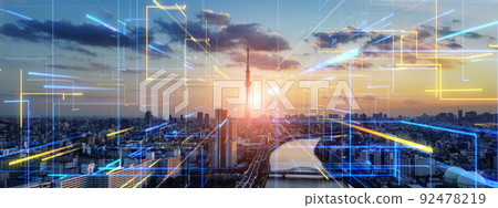 Horizontal visuals for banners and advertisements in cities and networks 92478219