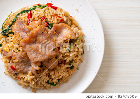 fried rice with Thai basil and pork 92478509