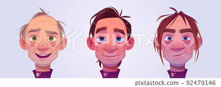 Beggar men avatar, homeless bum or wino character 92479146