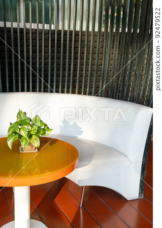 empty outdoor patio deck and chair 92479522