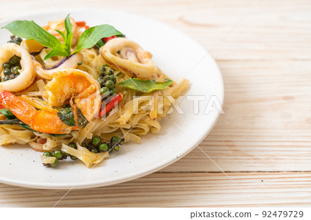 stir fried spicy noodles with sea food stir fried spicy noodles with sea food 92479729