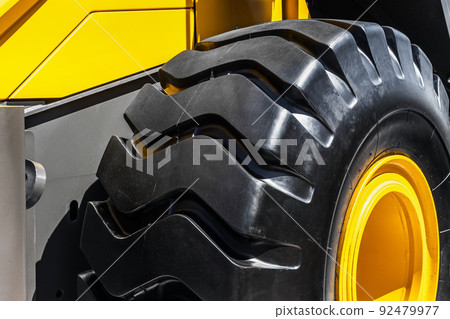 protector of a large rubber wheel. Huge rubber tire career dump trucks, mining trucks 92479977