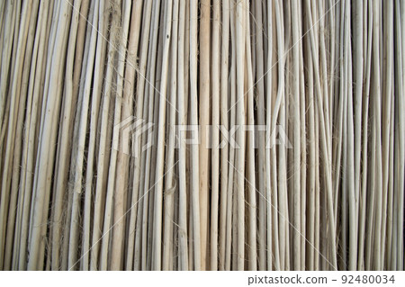 Rows and Rows of brown Jute Sticks Texture background of a field  92480034