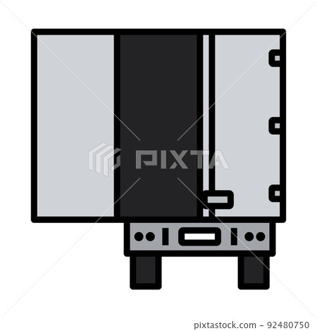 Truck Trailer Rear View Icon - Stock Illustration [92480750] - PIXTA