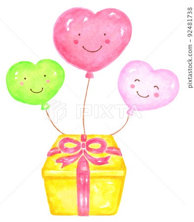 Cute heart balloons and gifts 92481738