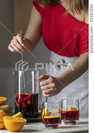 Preparing sangria Preparing sangria 92482099