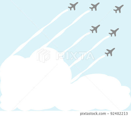 Image material of beautiful formation flight Image material of beautiful formation flight 92482213