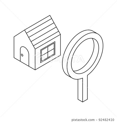 Real estate appraisal image material line drawing vector illustration Real estate appraisal image material line drawing vector illustration 92482410