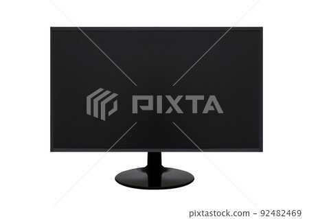 Dark screen monitor isolated on white 92482469