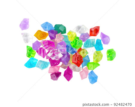 set of colorful plastic pebbles for decoration and art. Isolated on white set of colorful plastic pebbles for decoration and art. Isolated on white 92482470