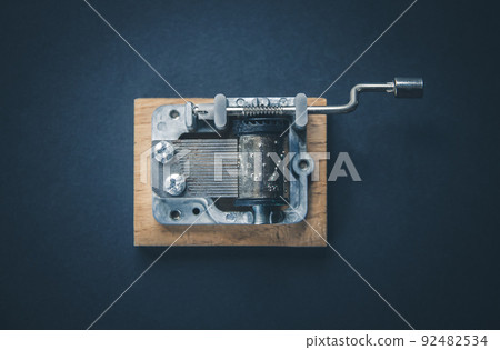 Traditional music box isolated on black 92482534
