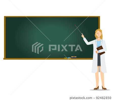 穿白大褂的醫生和教授在黑板上上課的插圖會議講座高加索女性 8 生活 穿白大褂的醫生和教授在黑板上上課的插圖會議講座高加索女性 8 生活 92482850
