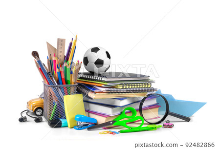 School supplies isolated over a white background School supplies isolated over a white background 92482866
