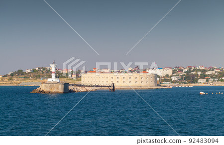 Entrance to the Sevastopol bay. Seaside view 92483094