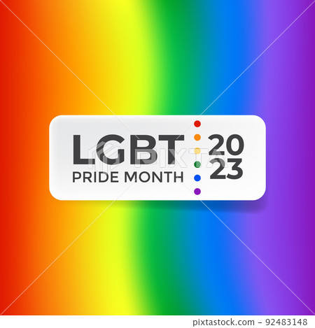 Pride Month 2023 Square Banner With Gradient... - Stock Illustration ...