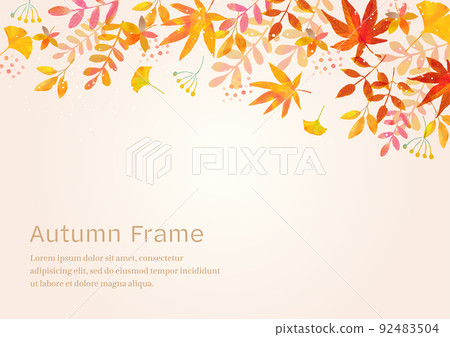 Autumn leaves watercolor background Autumn leaves watercolor background 92483504