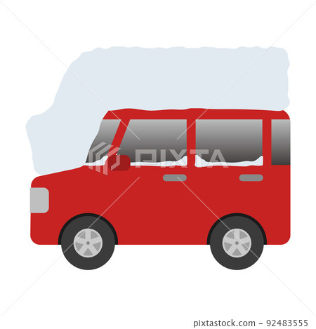 Illustration of a car with snow Illustration of a car with snow 92483555