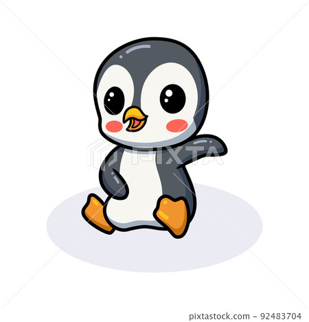 Cute little penguin cartoon sitting Cute little penguin cartoon sitting 92483704