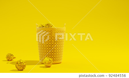 Yellow trash. 92484556