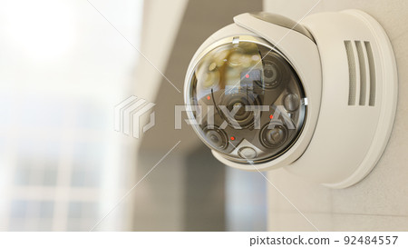 Futuristic security CCTV camera with Motion sensor. Futuristic security CCTV camera with Motion sensor. 92484557