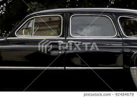 detail of vintage car door. detail of vintage car door. 92484679