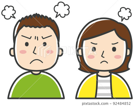 Illustration of young men and women angry Illustration of young men and women angry 92484852