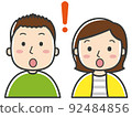 Illustration that young men and women are surprised 92484856
