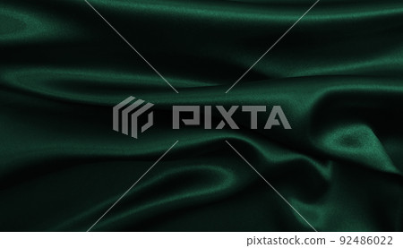 Smooth elegant green silk or satin luxury cloth texture as abstract background. Luxurious background design Smooth elegant green silk or satin luxury cloth texture as abstract background. Luxurious background design 92486022
