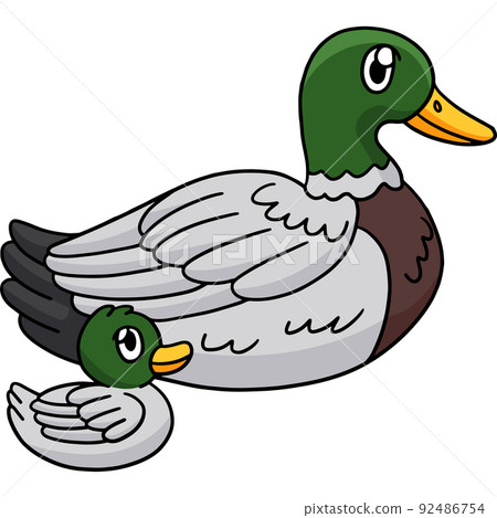 Duck Animal Cartoon Colored Clipart Illustration 92486754