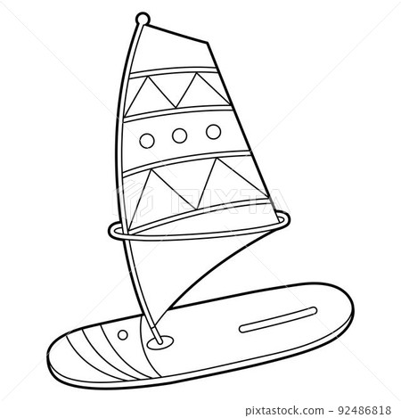 Windsurfer Vehicle Coloring Page for Kids Windsurfer Vehicle Coloring Page for Kids 92486818